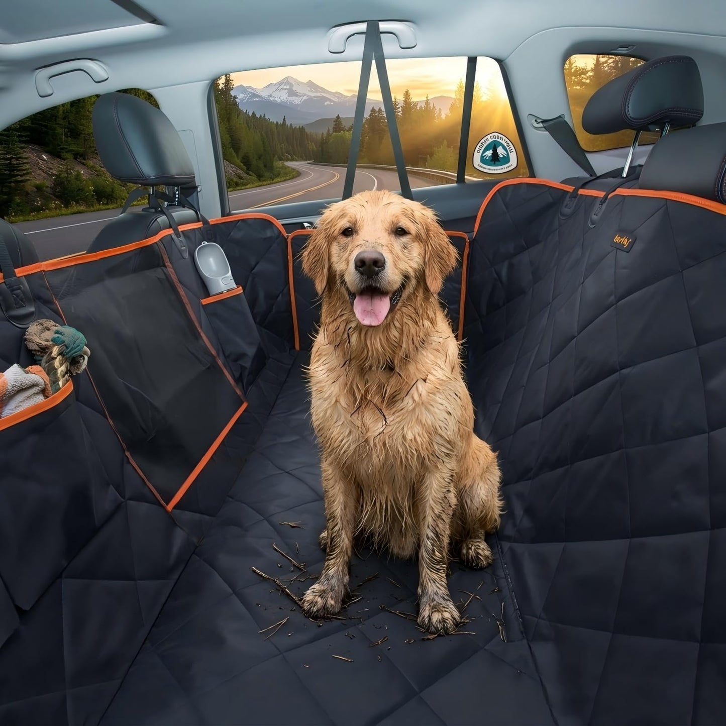 iBuddy Luxury Dog Car Seat Cover for Back Seat Breathable Mesh Seat
