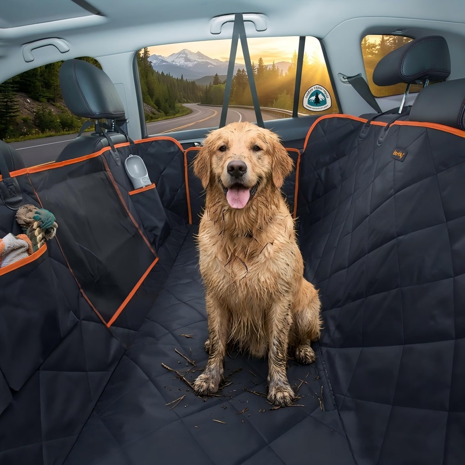 iBuddy Luxury Dog Car Seat Cover for Back Seat Breathable Mesh Seat