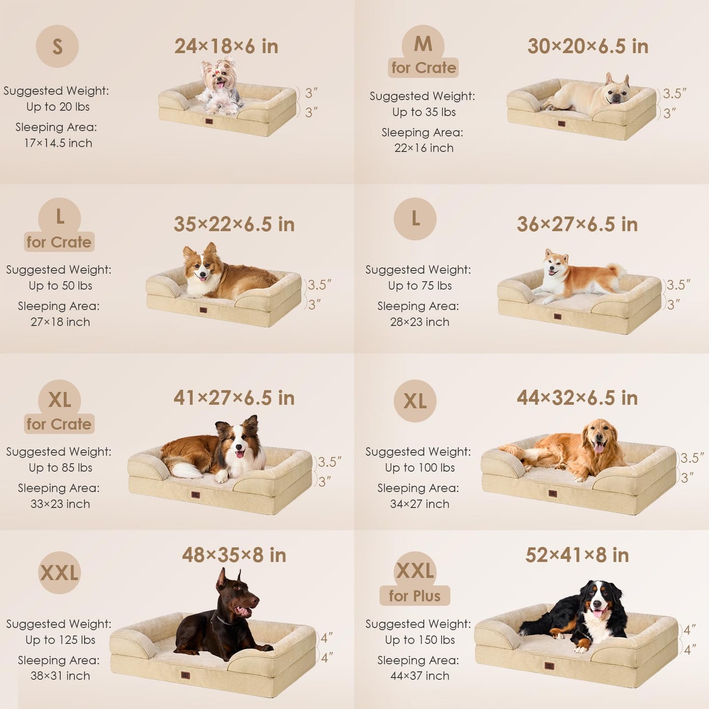 EHEYCIGA Orthopedic Dog Beds for Extra Large Dogs, Waterproof Bed
