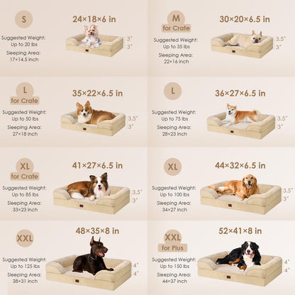 EHEYCIGA Orthopedic Dog Beds for Extra Large Dogs, Waterproof Bed