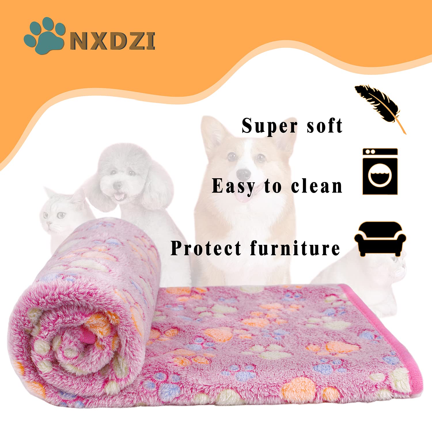 Dog Blankets for Medium Large Dogs, 3 Pack Dog Blanket Washable Crate