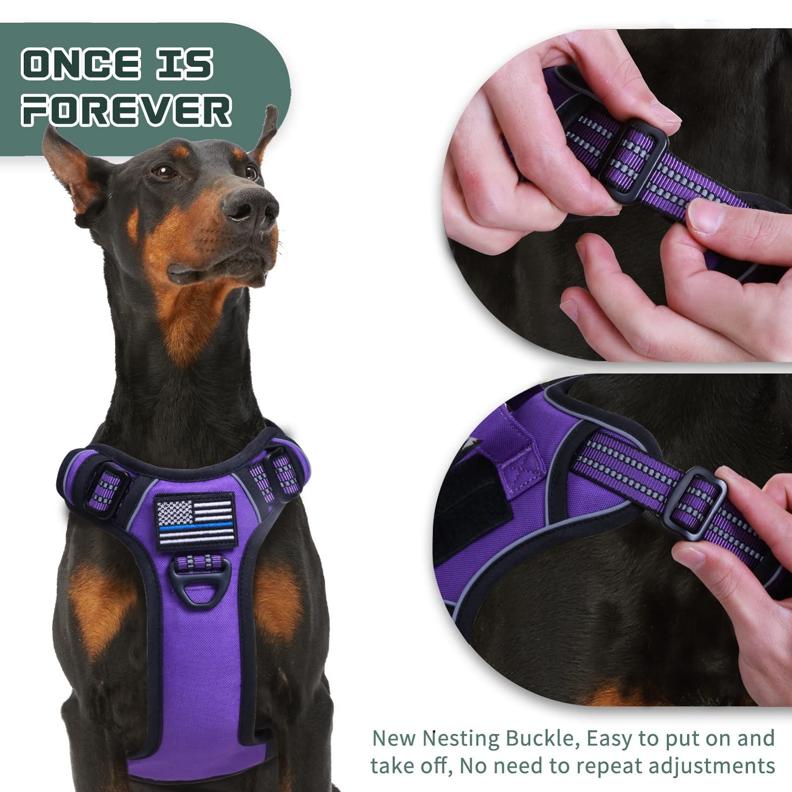 BUMBIN Tactical Dog Harness for Large Dogs No Pull, Famous TIK Harness