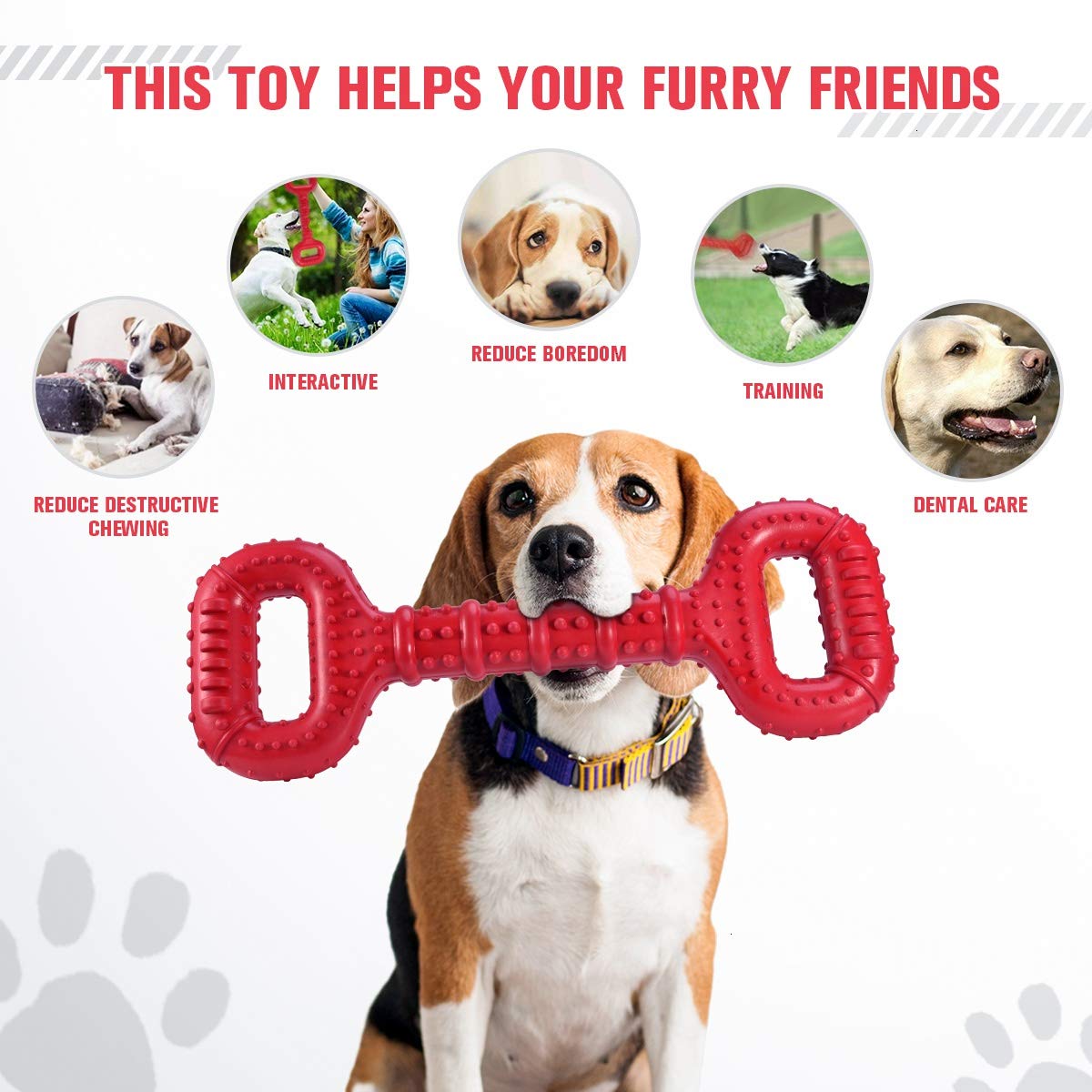 Feeko Dog Toys for Aggressive Chewers Large Breed, Interactive Long
