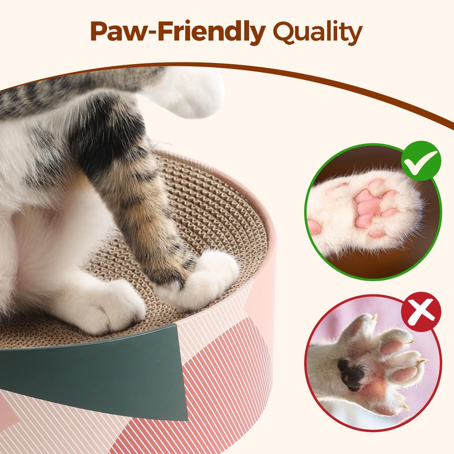 ComSaf Cat Scratcher Cardboard Bed Lounge Couch for Indoor Cats Pad