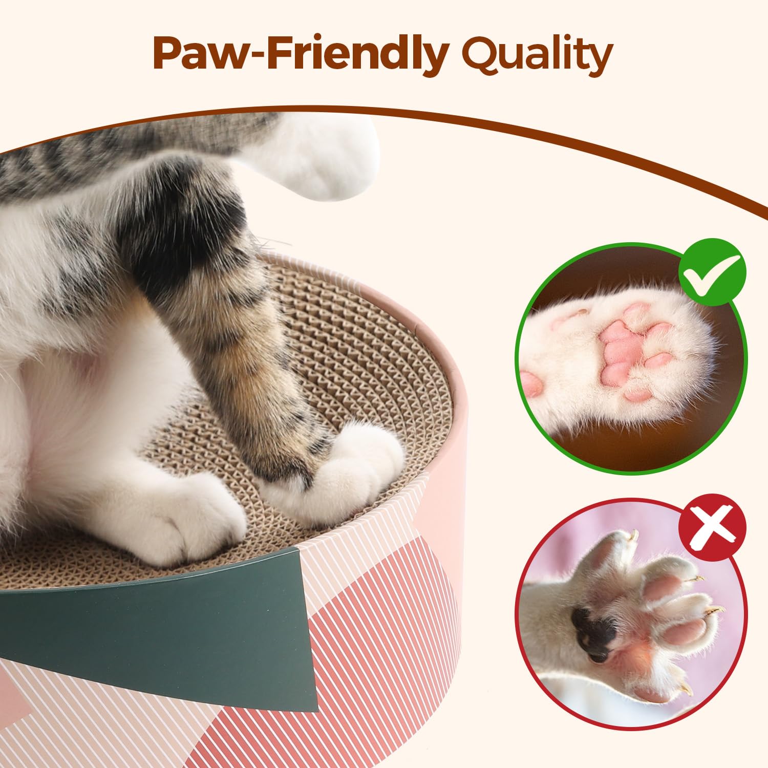 ComSaf Cat Scratcher Cardboard Bed Lounge Couch for Indoor Cats Pad
