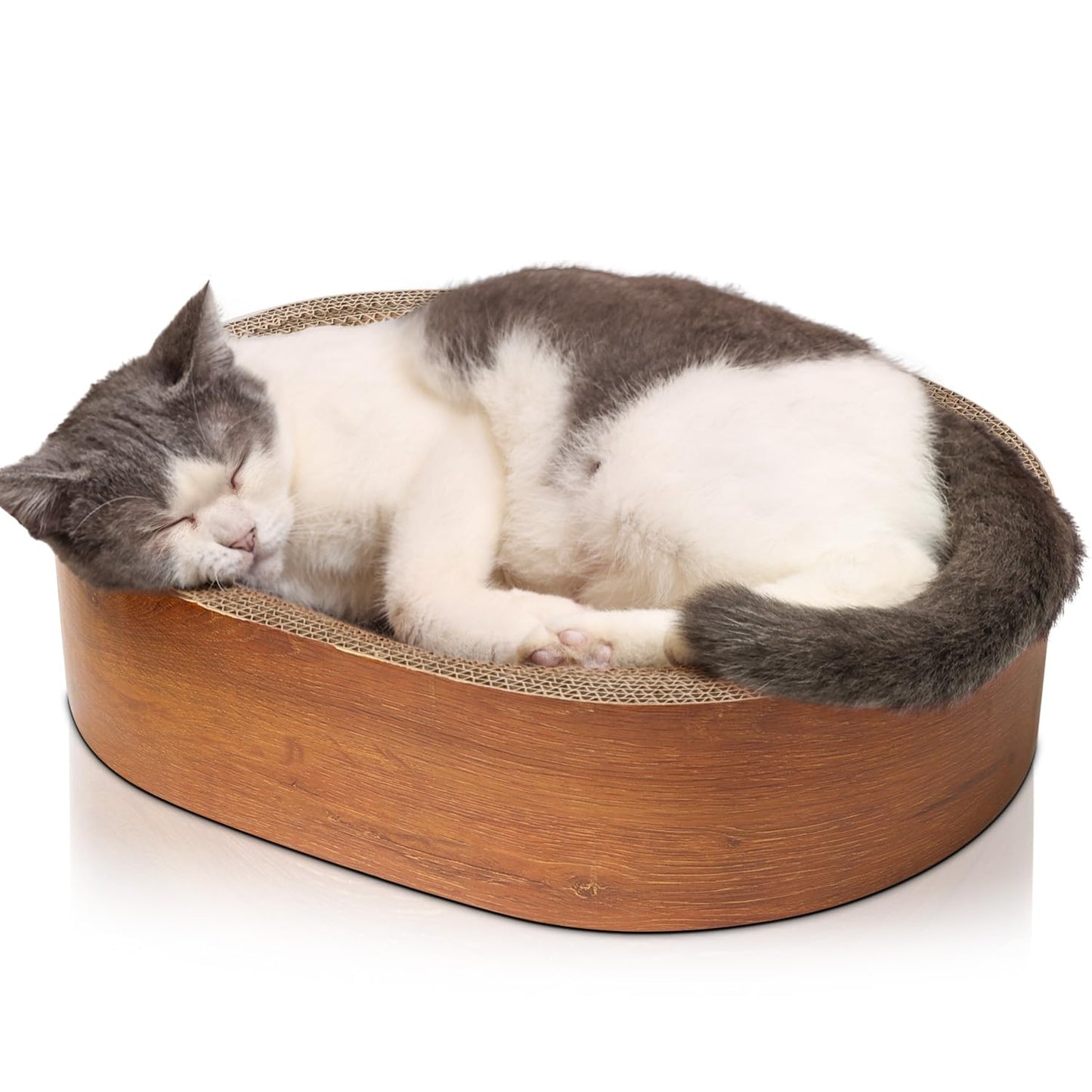ComSaf Cat Scratcher Bed, Durable Cat Scratching Board, Oval Pad