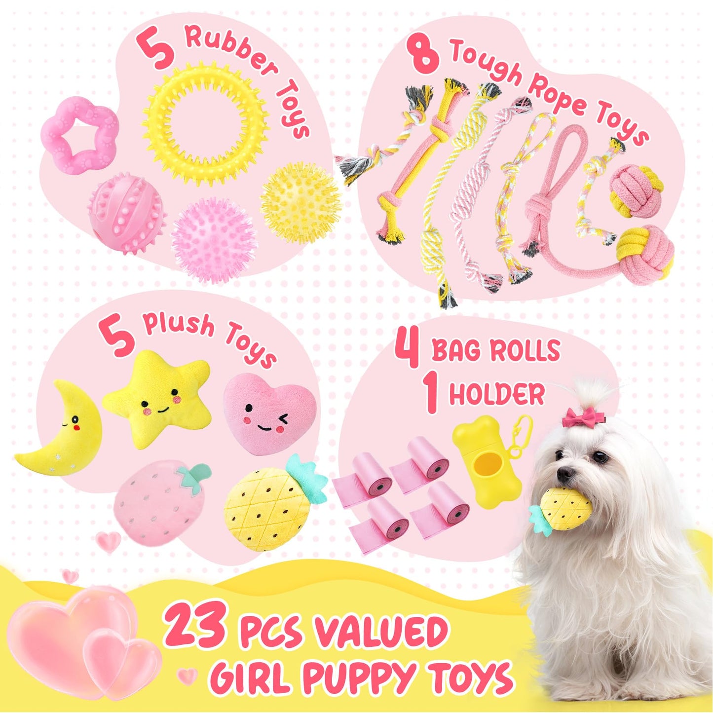 XIUGOAL Puppy Toys for Teething 23 Pack Puppy Chew Toys for Chew