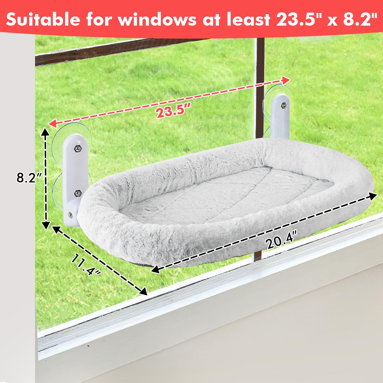 Zoratoo 2PC Cat Window Perch with Bolster Foldable Cat Hammock Cushion