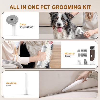 Ozumek Dog Grooming Vacuum, Dog Grooming Kit with Pet Clipper Clipper