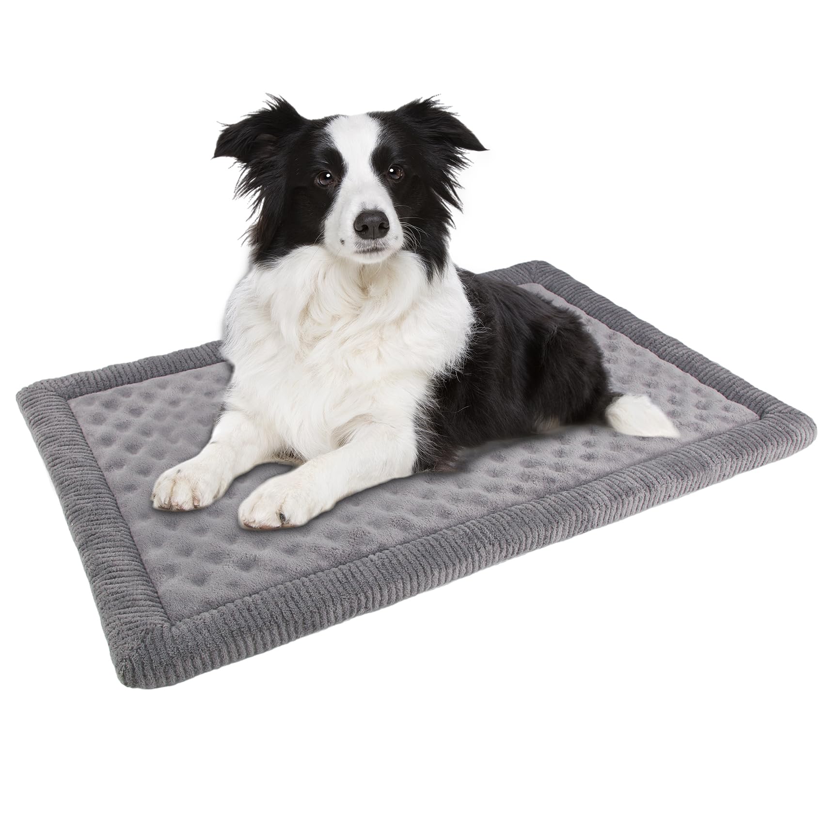 PAGGED Large Dog Crate Pad Memory Foam Dog Kennel Bed Soft Flannel Bed