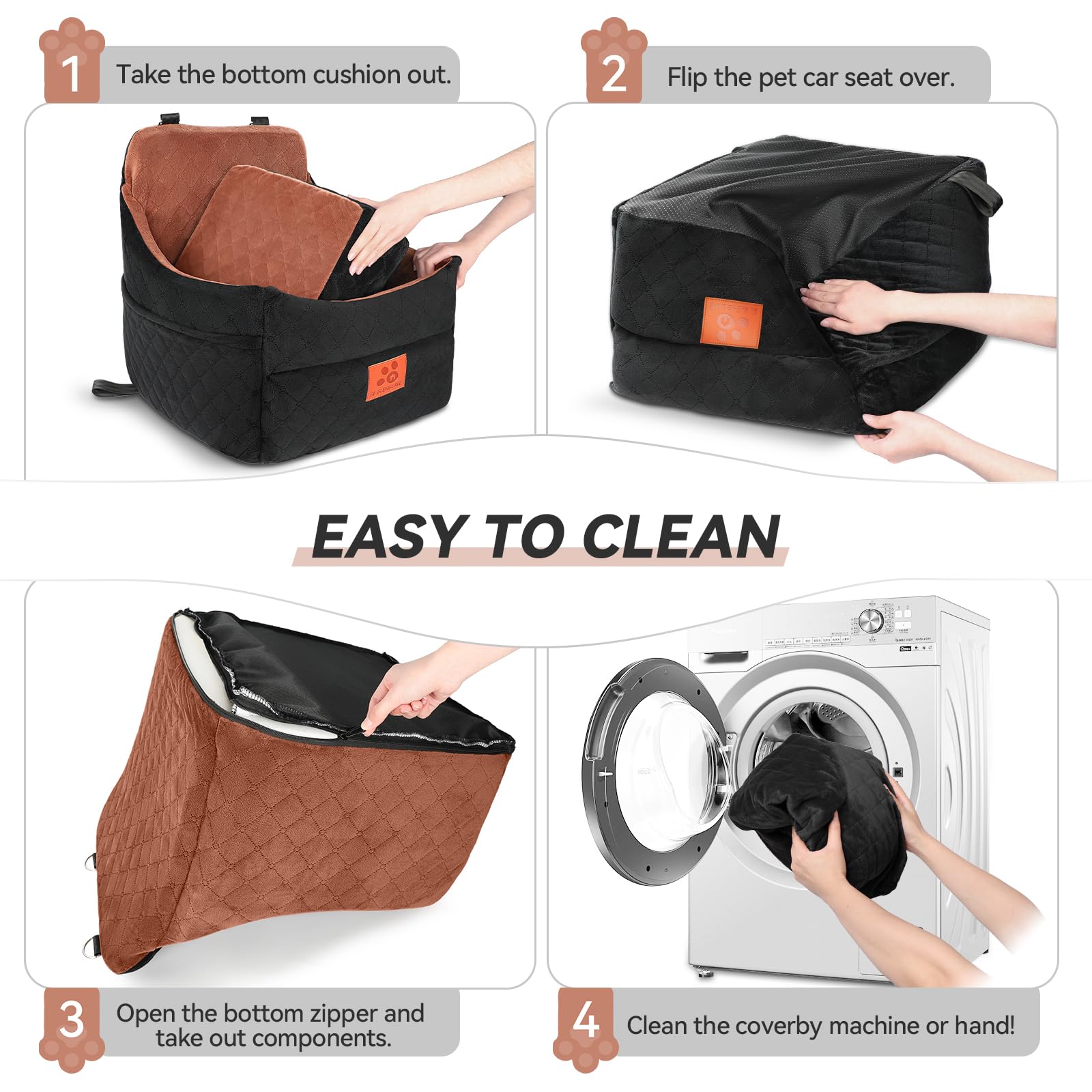 GL GLENSLAVE Dog Car Seat for Small/Medium Dogs, Dog Booster Car Seat