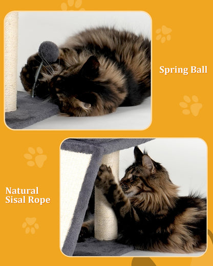 Aechonow Cat Tree for Large Cats, Cat Tree Tower with Scratching Bed