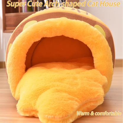 Honey Pot Cat Cave Bed, Soft and Thick Rebound Sponge Pet Nest Bed