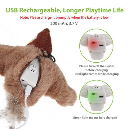Gigwi PETGEEK Flapping Bird Cat Toy, Interactive Simulated Catnip