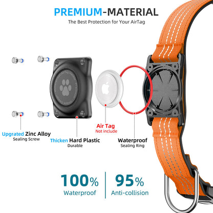 Upgraded AirTag Dog Collar, IP68 Waterproof Air Tag Dog Collar Collar