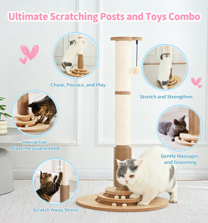 Made4Pets Cat Scratching Post Sisal Cat Scratcher Kitten Toys Tower