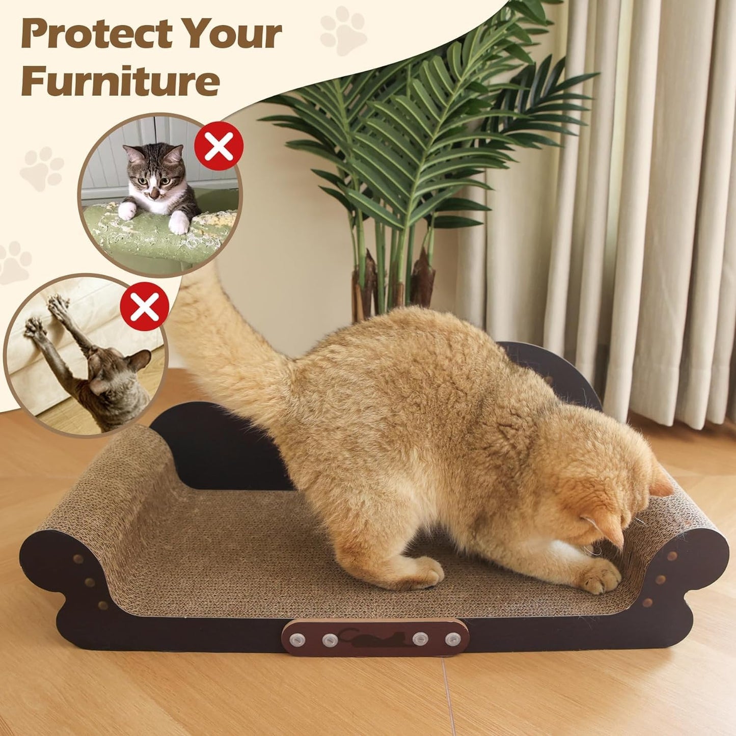 ComSaf Large Cat Scratcher Bed 26" Cat Scratching Board Cat Board