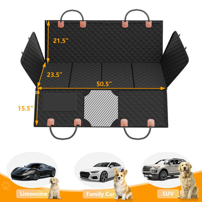 PETICON Back Seat Extender for Dogs, Hard Bottom Dog Car Seat Cover