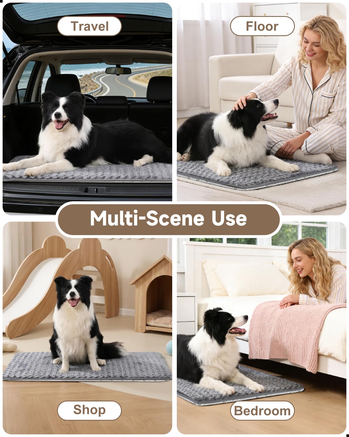 XXXL Dog Bed for Crate High Resilience Foam Crate Pad Mat