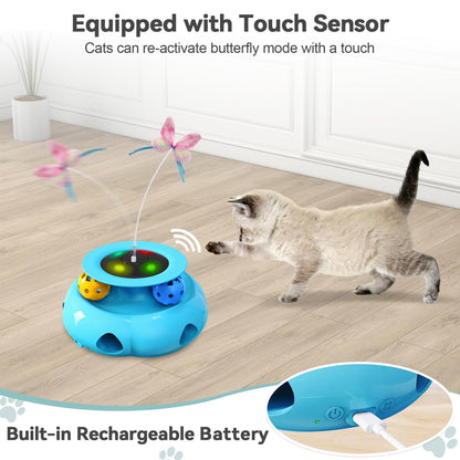 Xuyub 3in1 Interactive Cat Toys for Indoor Cats Balls