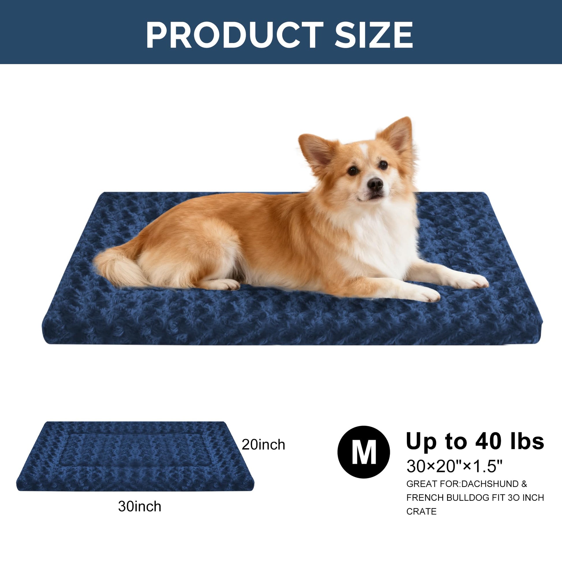 Dog Beds Crate Pad, Dog Bed Mat for Medium Dogs Sleeping, Crate