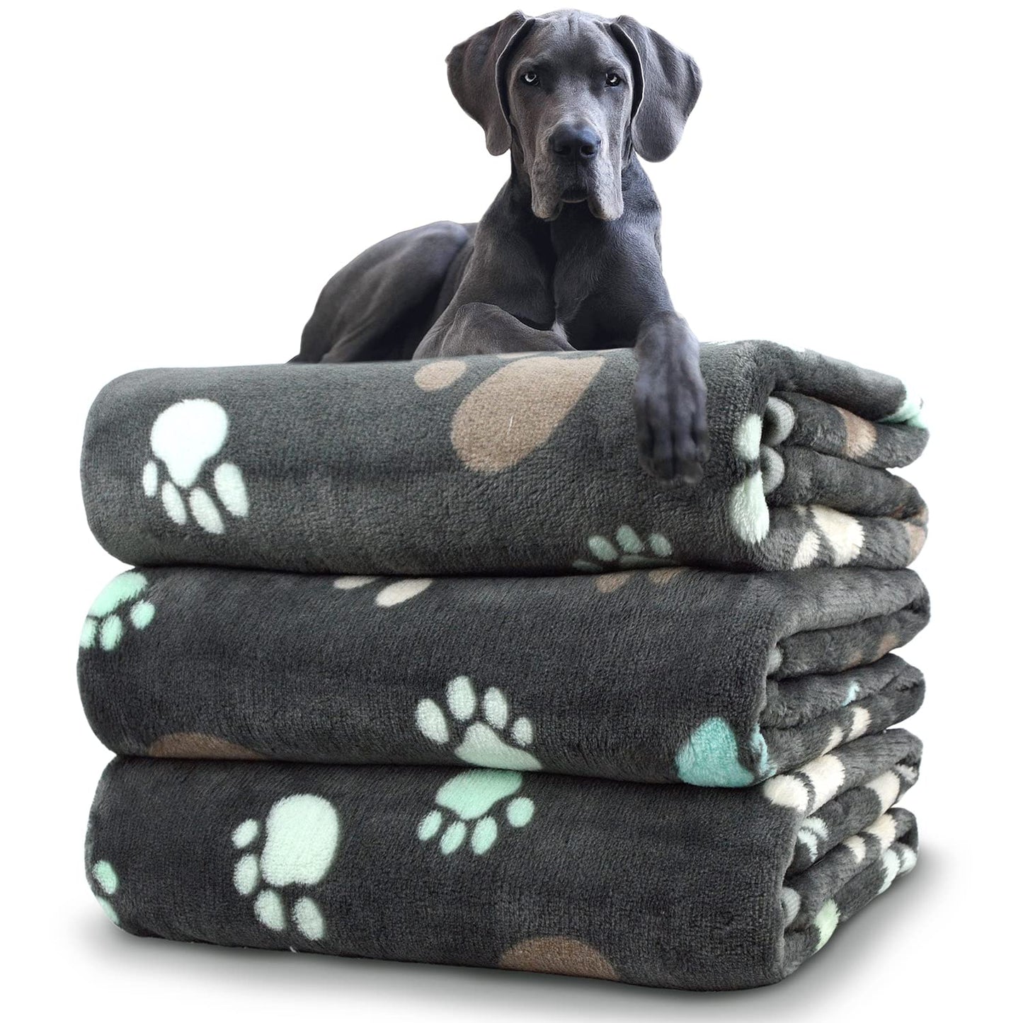 Dog Blankets for Medium Large Dogs, 3 Pack Washable Pet Blankets Crate