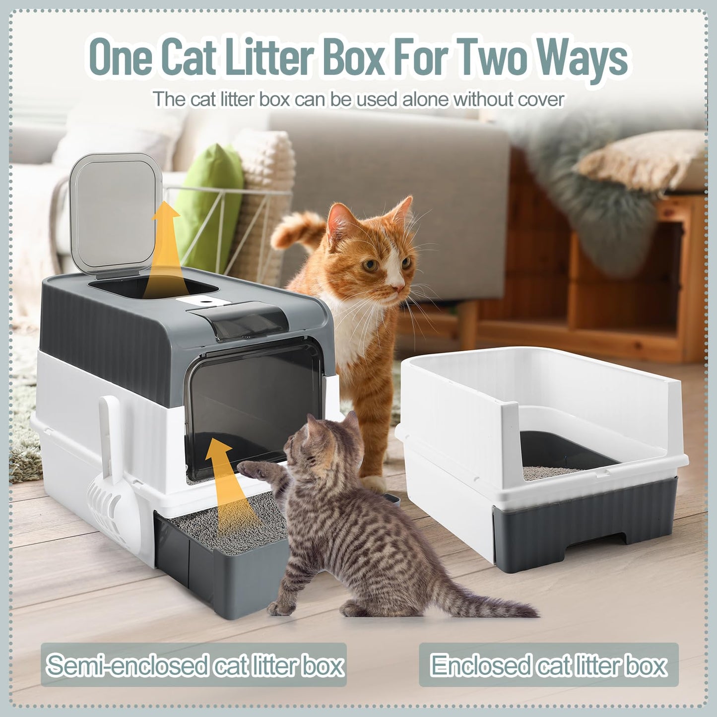 Tioncy 7 Pcs Small Cat Kitten Starter Kit Cat Litter Box with Mat
