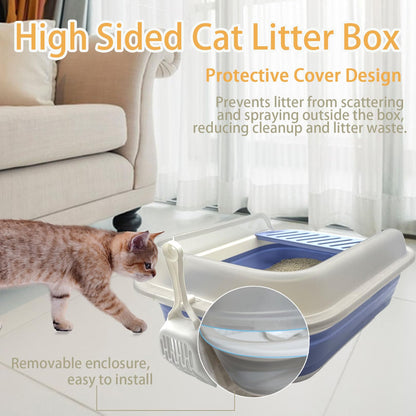 Collapsible Kitten Litter Box, Open Small Cat Litter Box