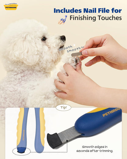 PETHROOM] Dog Nail Clipper with Transparent Guard Nail File Clipper