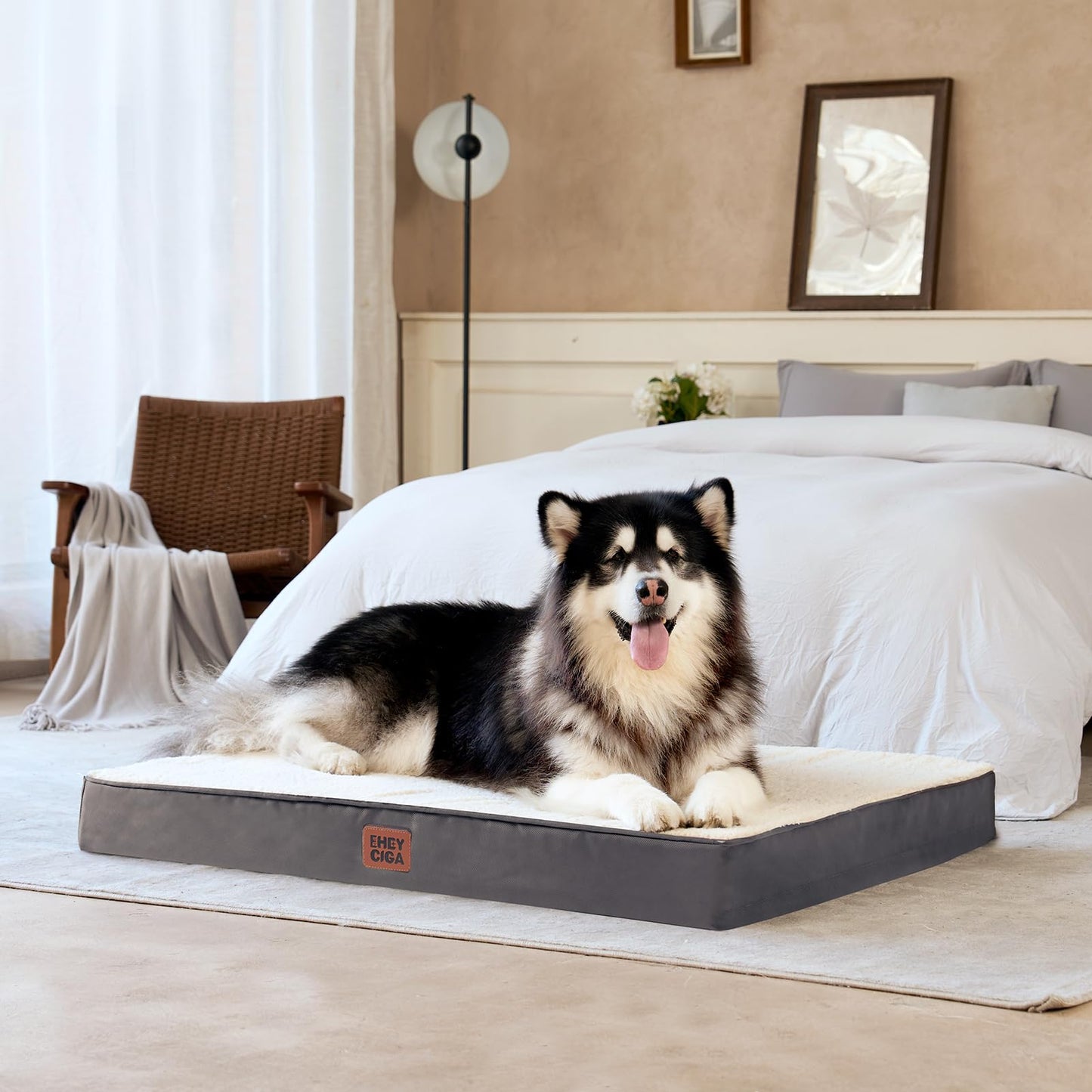 EHEYCIGA Orthopedic Dog Beds, Egg Crate Dog Bed Pet Mat with Bed