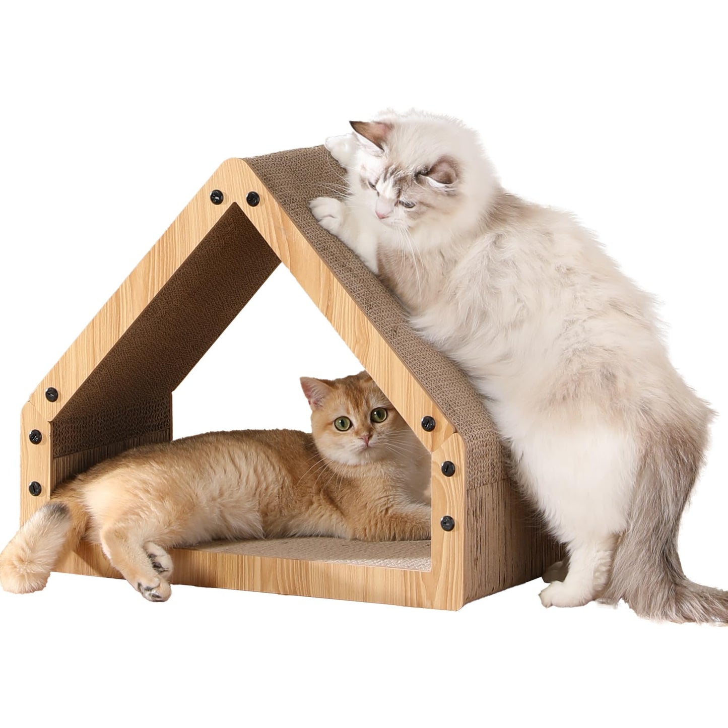 FUKUMARU Cat Scratcher House, Cozy Cardboard Design, Safe and House