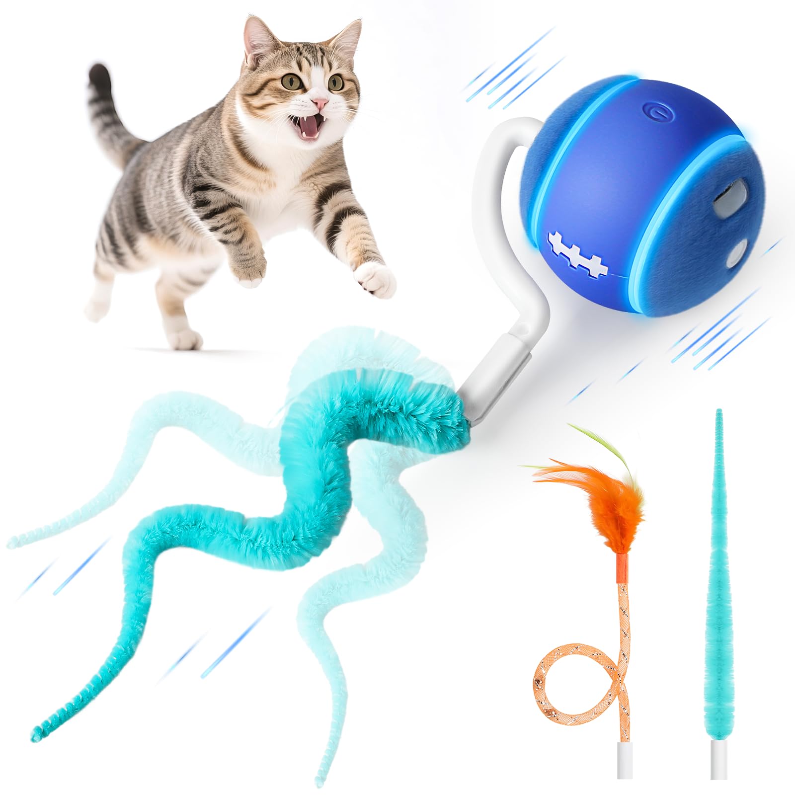ddxcoo Automatic Interactive Cat Toy Ball for Indoor Cats, Ball