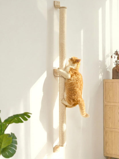 FUKUMARU Cat Wall Scratcher, 60" Tall Wall Mounted Kitten Tree