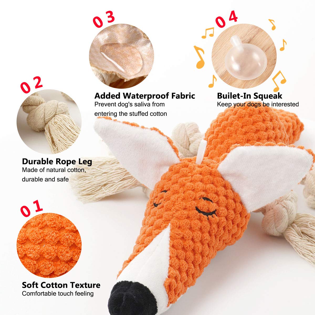 Sedioso Cute Squeaky Dog Toy, Stuffed Plush Toy for Puppies, Plush