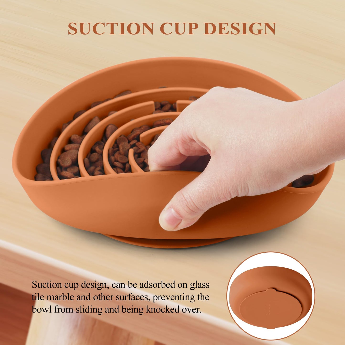 Coomazy Slow Feeder Dog Bowls, Silicone Dog Bowl with Suction Bowl
