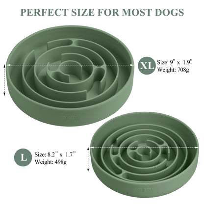 Coomazy Extra Large Slow Feeder Bowl, Silicone Dog Bowl with Bowl