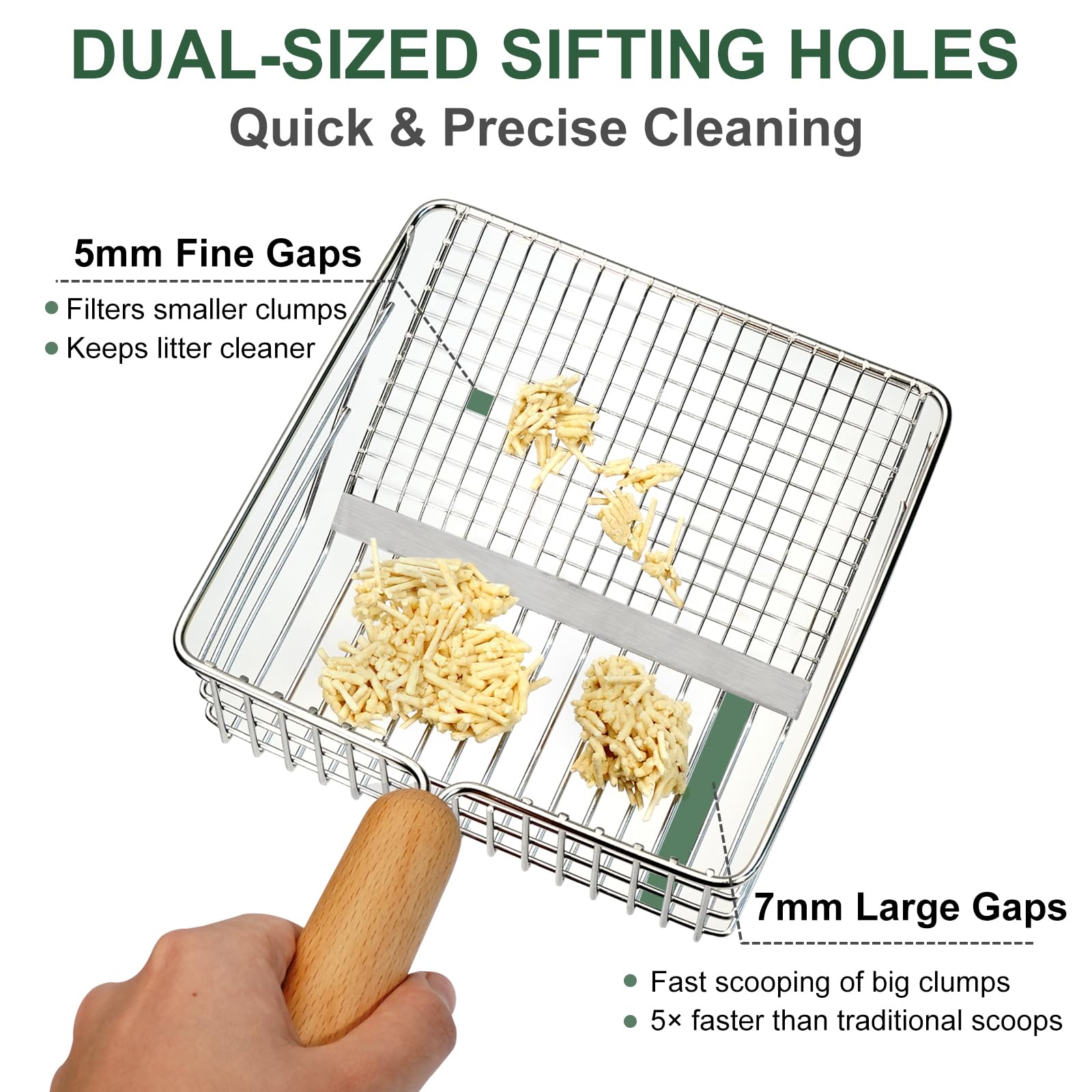 Cat Litter Scoop, Metal litter scooper with holder, Heavy Duty Box