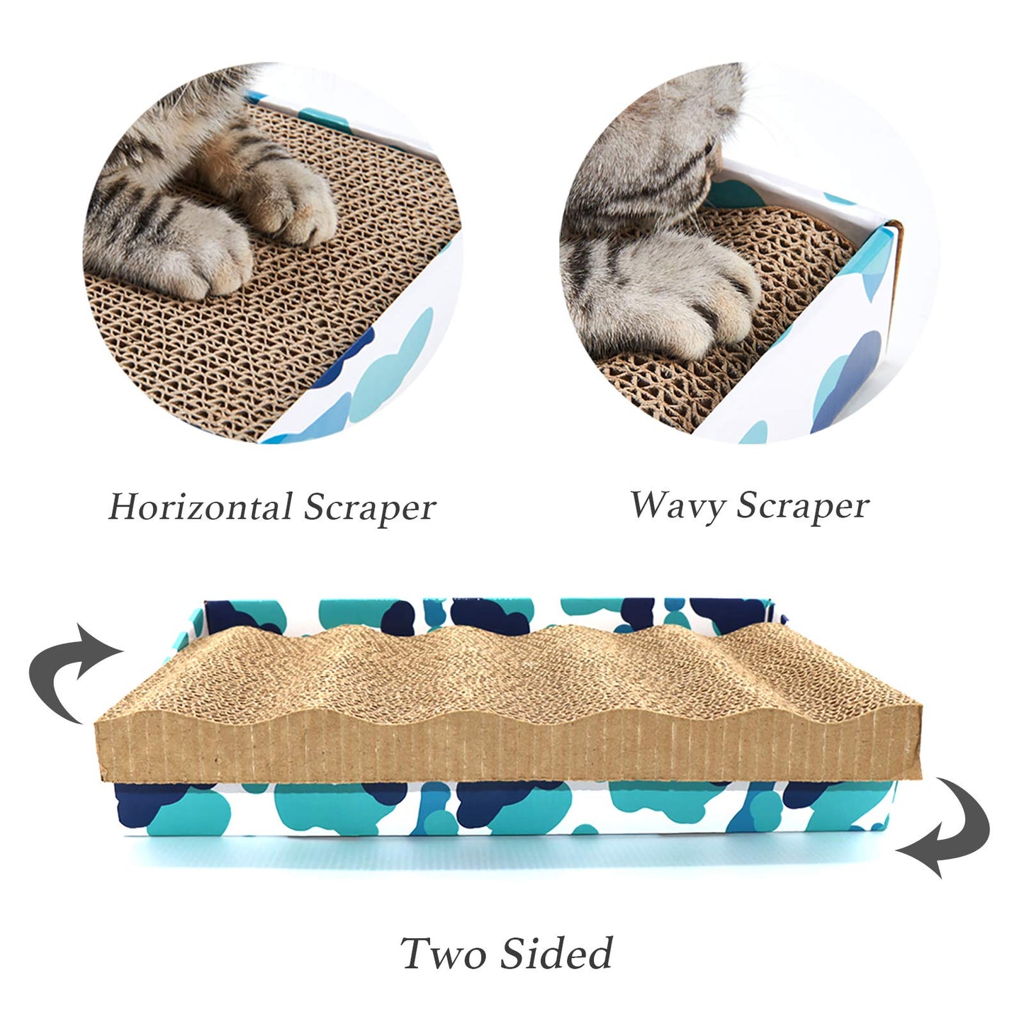 PEEKAB Cat Scratcher Cardboard Reversible Scratching Board Kitty Pad
