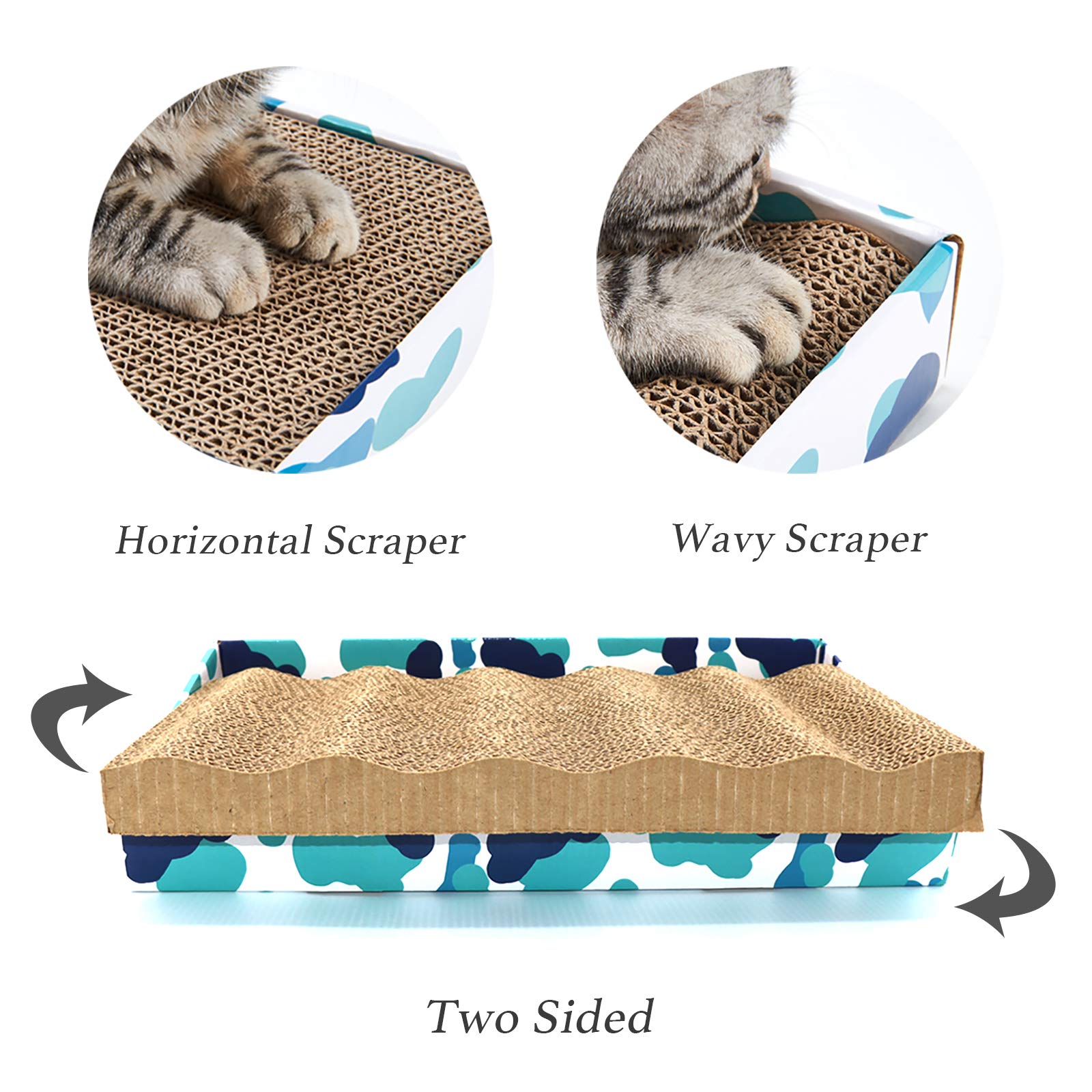 PEEKAB Cat Scratcher Cardboard Reversible Scratching Board Kitty Pad