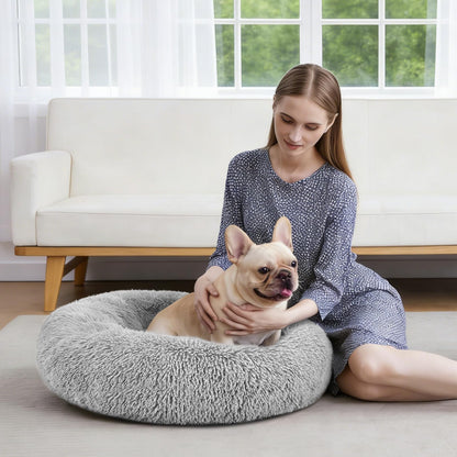MIXJOY Calming Cat Beds for Indoor Cats, 20'' Kitten Donut Bed