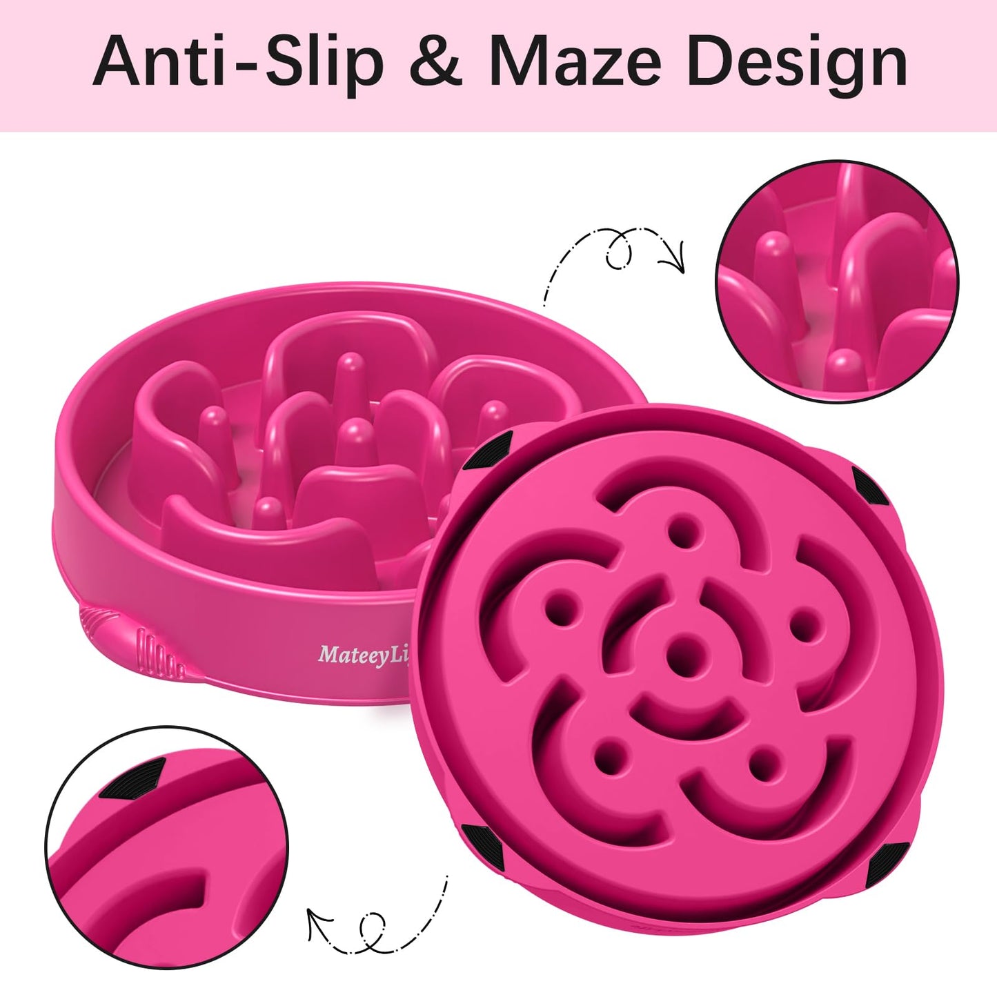 MateeyLife Large Slow Feeder Dog Bowls, Anti-Choking Puzzle Dog Puzzle