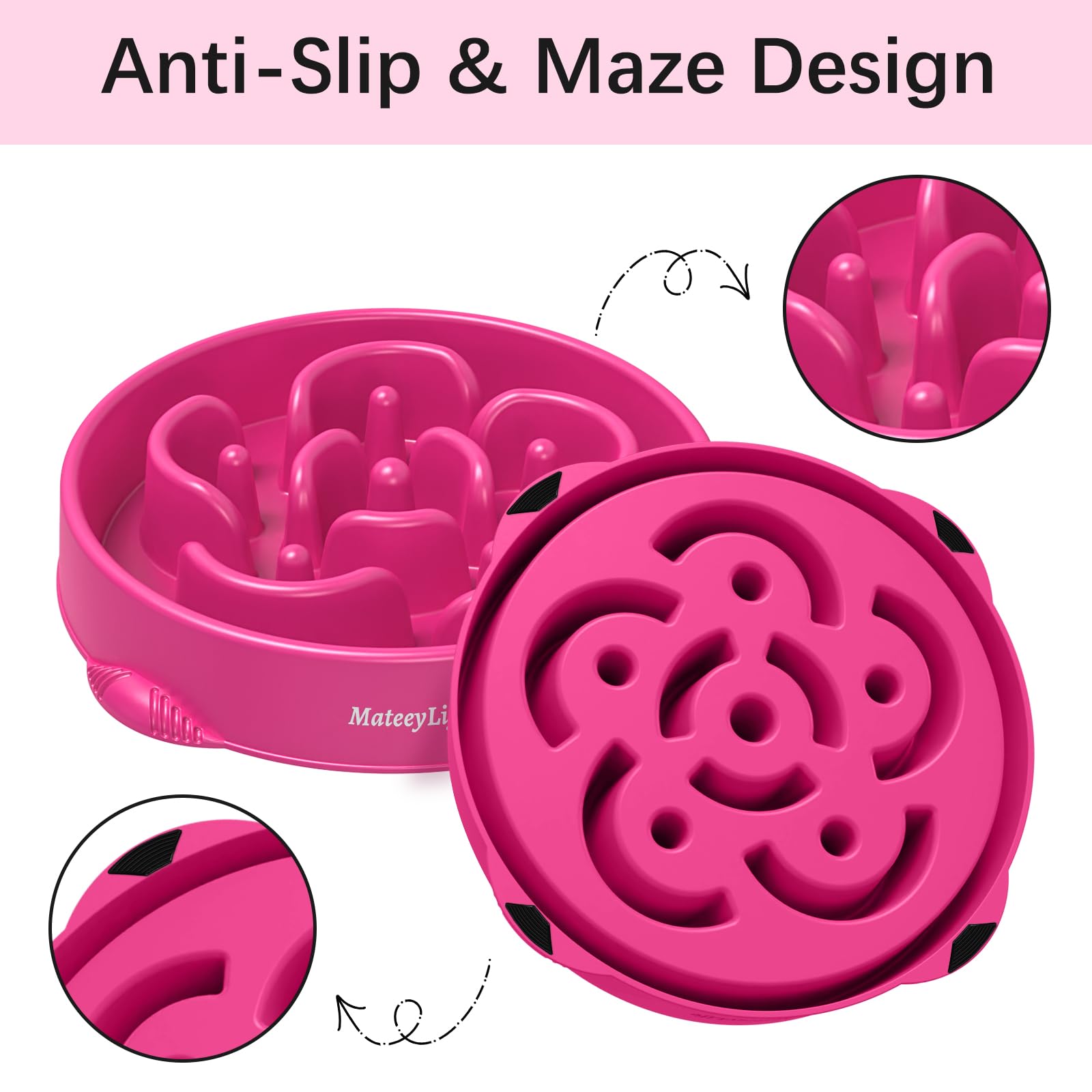 MateeyLife Large Slow Feeder Dog Bowls, Anti-Choking Puzzle Dog Puzzle