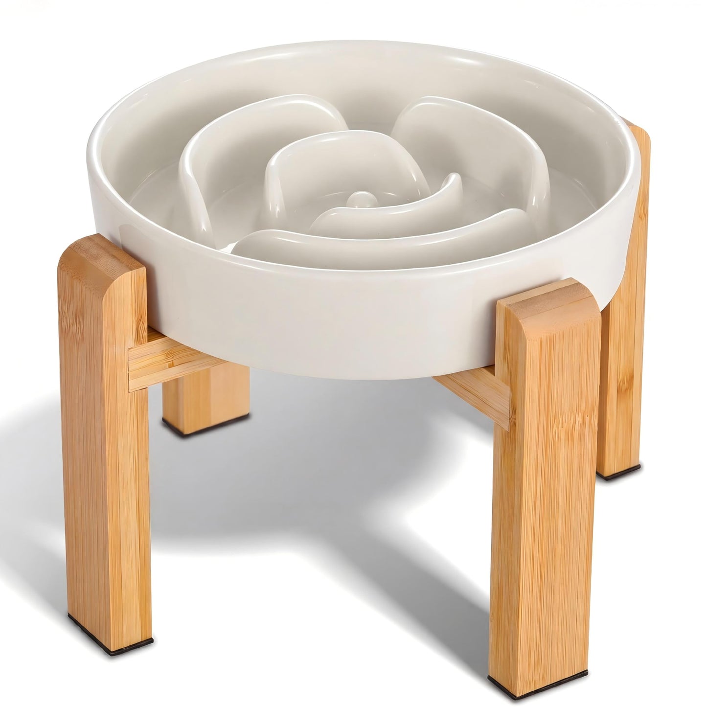 Elevated Slow Feeder Dog Bowl Large Breed, Ceramic Slow Eating Bowl