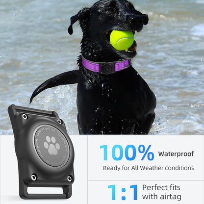 AirTag Dog Collar, IP68 Waterproof Air Tag Dog Collar Holder Collar