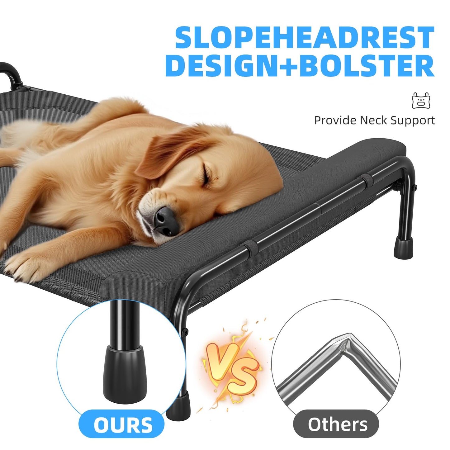 Simple Trending Elevated Dog Bed for Large Dogs, Cooling Raised Bed