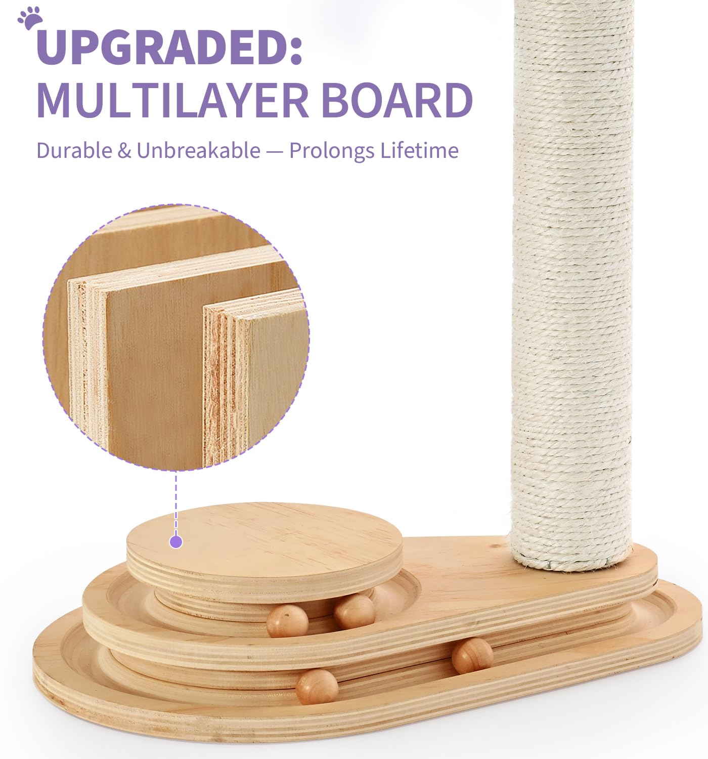 Made4Pets Cat Scratching Post Cat Scratcher Kitten Toys for Scratcher