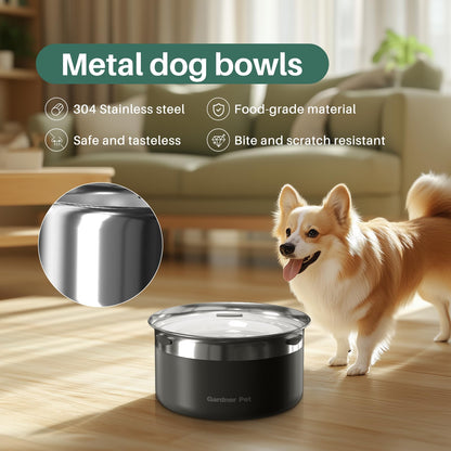 Gardner Pet Dog Bowls Stainless Steel No Spill Water Bowl, Slow Bowl