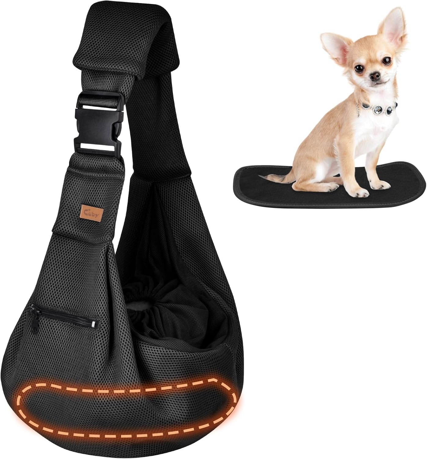 CUBY Dog and Cat Sling Carrier Adjustable Breathable Mesh Tote