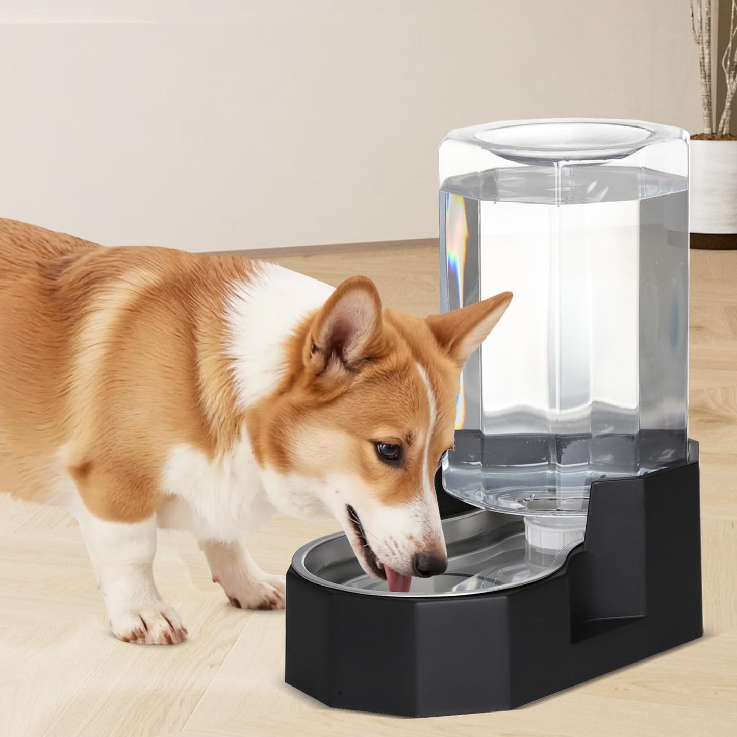 Sfozstra Large Dog Water Dispenser: Automatic Gravity Water Feeder