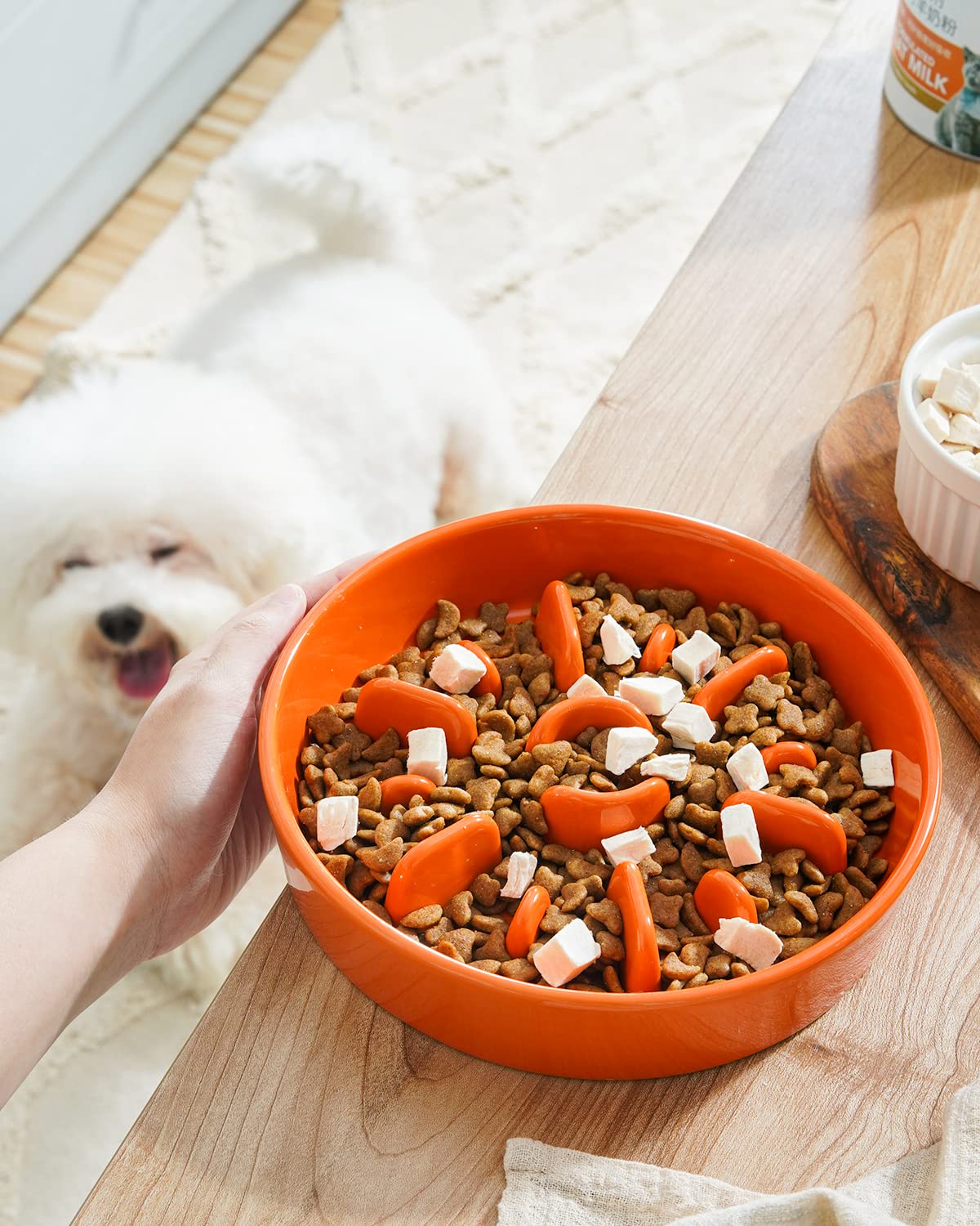 LE TAUCI Dog Bowls Slow Feeder Ceramic, 1.5 Cups Slow Feeding Dog Bowl